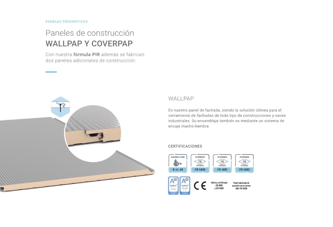 Detalle web corporativa Purever Industries - Paneles WALLPAP