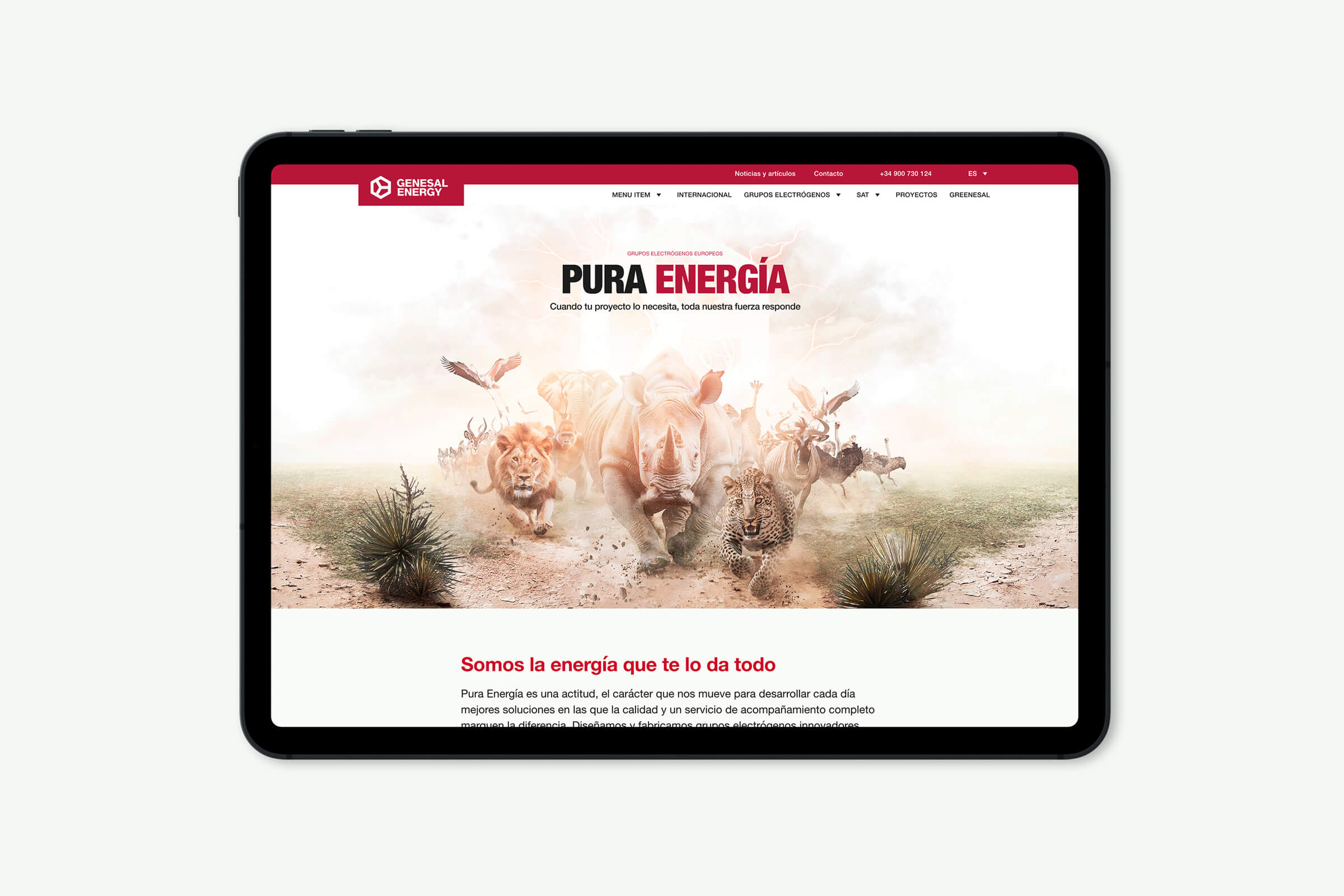 Hero web de campaña Pura Energía